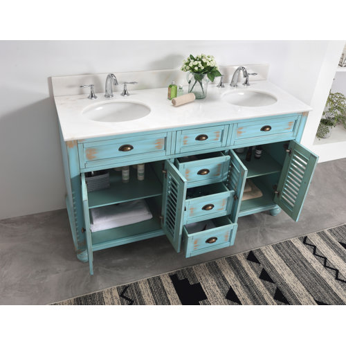 Highland Dunes Carrigan 60'' Freestanding Double Bathroom Vanity with